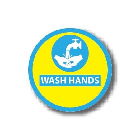 Ergomat 12in CIRCLE SIGNS Wash Hands DSV-SIGN 144 #0751 -UEN